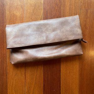 Brown Steve Madden Faux Leather Clutch